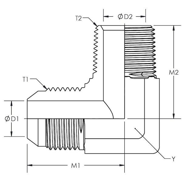 Male JIC To Male British Standard Pipe Taper 90° Elbow